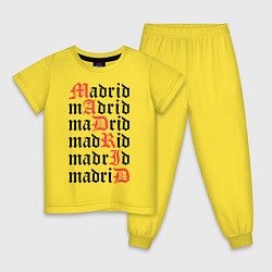Пижама хлопковая детская Real Madrid, цвет: желтый