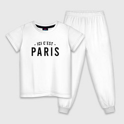 Пижама хлопковая детская ICI C EST PARIS, цвет: белый
