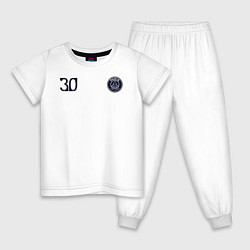 Пижама хлопковая детская PSG Messi 30 New 202223, цвет: белый