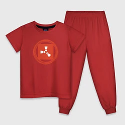 Пижама хлопковая детская РАСТ - Краска, цвет: красный
