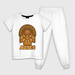 Пижама хлопковая детская Aztec Ацтеки, цвет: белый