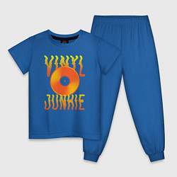 Пижама хлопковая детская Vinyl Junkie цвета синий — фото 1