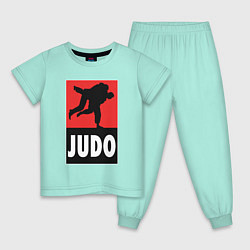 Пижама хлопковая детская Judo, цвет: мятный