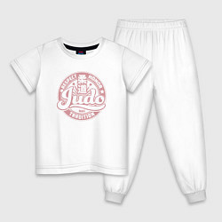 Пижама хлопковая детская Judo, цвет: белый