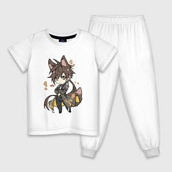 Пижама хлопковая детская Волчонок Чжун Ли, цвет: белый