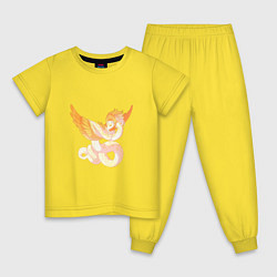 Пижама хлопковая детская Солнечный дракон, цвет: желтый