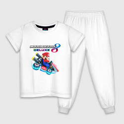Пижама хлопковая детская Выше Марио только звёзды, цвет: белый