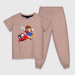 Детская пижама Марио бросает бейсболку