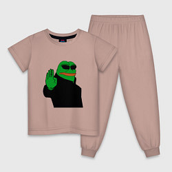 Пижама хлопковая детская Pepe stop, цвет: пыльно-розовый
