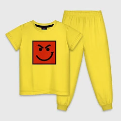 Пижама хлопковая детская BON JOVI HAVE A NICE DAY SMILE LOGO, цвет: желтый