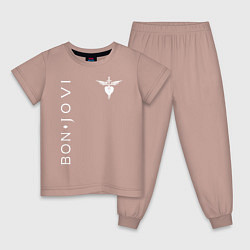 Пижама хлопковая детская BON JOVI БОН ДЖОВИ, цвет: пыльно-розовый