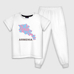 Пижама хлопковая детская Люблю Армению, цвет: белый
