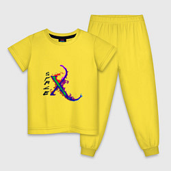 Пижама хлопковая детская SPACEX Красочный Неон!, цвет: желтый