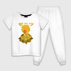 Пижама хлопковая детская Зеницу Агацума силуэт, цвет: белый