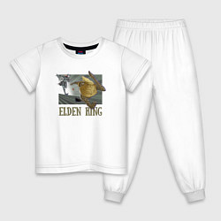 Пижама хлопковая детская Elden Ring Pot Горшок, цвет: белый