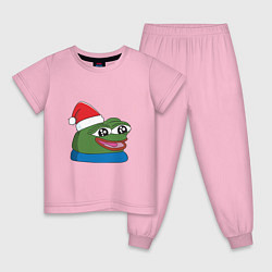Пижама хлопковая детская Pepe, pepe happy, Пепе хеппи, pepe happy new year, цвет: светло-розовый