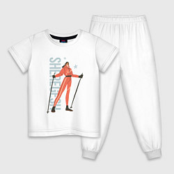 Пижама хлопковая детская SHEREGESH GIRL, цвет: белый