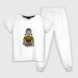 Пижама хлопковая детская Squid Game Killer, цвет: белый