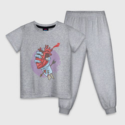 Пижама хлопковая детская Zombie Heart, цвет: меланж