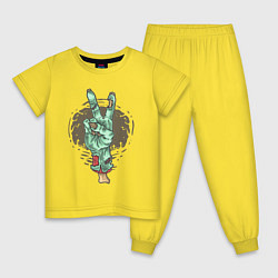 Пижама хлопковая детская Zombie Hand, цвет: желтый