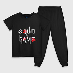 Пижама хлопковая детская Squid Game Kill, цвет: черный