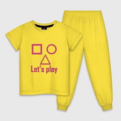 Пижама хлопковая детская Давай Сыграем, цвет: желтый