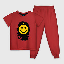 Пижама хлопковая детская ЧЕ ГЕВАРА СМАЙЛИК, цвет: красный