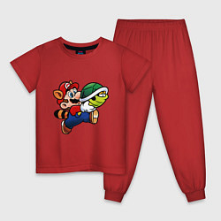 Пижама хлопковая детская MarioTurtles, цвет: красный