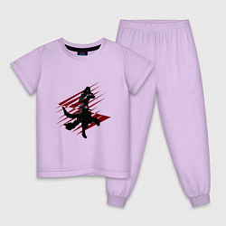 Пижама хлопковая детская Личный Ассасин, цвет: лаванда