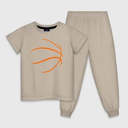 Пижама хлопковая детская Баскетбольный мяч, цвет: миндальный