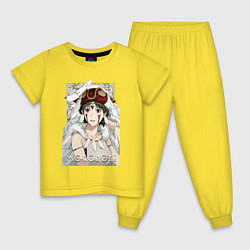 Пижама хлопковая детская Princеss mononoke, цвет: желтый