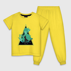 Пижама хлопковая детская Genshin Impact VentiВенти, цвет: желтый