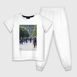 Пижама хлопковая детская QR-Будущее, цвет: белый