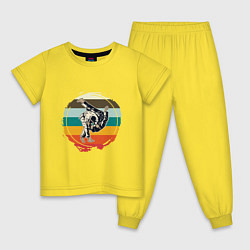 Пижама хлопковая детская Judo Champion, цвет: желтый