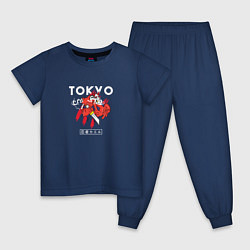 Пижама хлопковая детская TOKYO STYLE, цвет: тёмно-синий