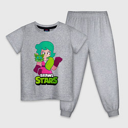 Пижама хлопковая детская Лола из Brawl Stars, цвет: меланж