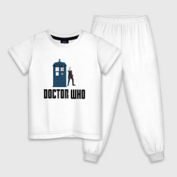 Пижама хлопковая детская Доктор кто 12, цвет: белый