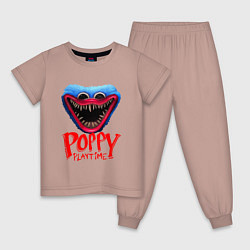 Пижама хлопковая детская Poppy Playtime, цвет: пыльно-розовый