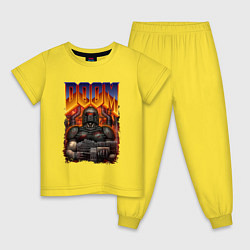 Пижама хлопковая детская DOOM 64, цвет: желтый
