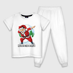 Пижама хлопковая детская Dab Santa, цвет: белый