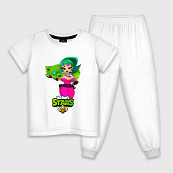 Пижама хлопковая детская LOLA brawlstars разрушитель, цвет: белый