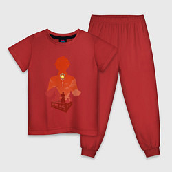 Пижама хлопковая детская Thoma Тома, цвет: красный