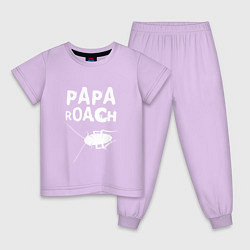 Пижама хлопковая детская Papa roach Таракан, цвет: лаванда