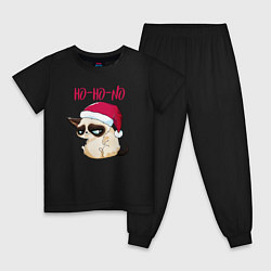 Пижама хлопковая детская Ugly cat Ho-Ho-No, цвет: черный