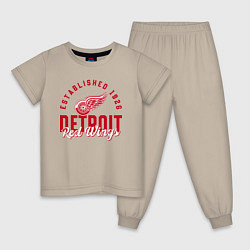 Пижама хлопковая детская Detroit Red Wings Детройт Ред Вингз, цвет: миндальный