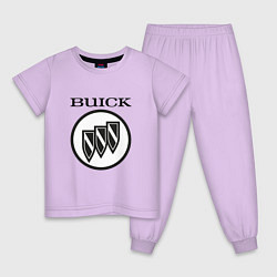 Пижама хлопковая детская Buick Black and White Logo, цвет: лаванда