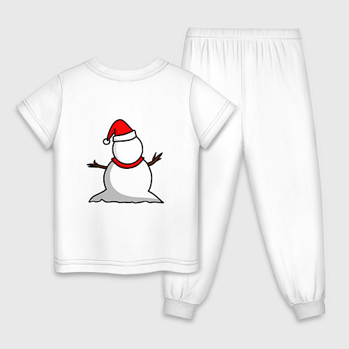 Детская пижама Двухсторонний снеговик / Белый – фото 2