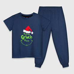 Пижама хлопковая детская Гринч похититель рождества новый год, цвет: тёмно-синий