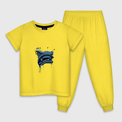 Пижама хлопковая детская Граффити ярость, цвет: желтый