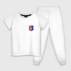 Пижама хлопковая детская ФК АСТРАХАНЬ лого на спине, цвет: белый